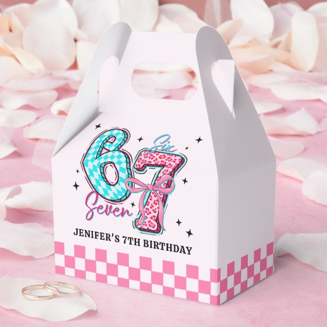 Pastel 67 Six Seven Girl Birthday Party Favor Boxes (Wedding)