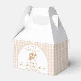 Pastel A Little Cutie Pie Gingham Fall Baby Shower Favor Boxes