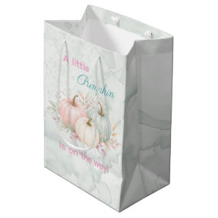 Pastel A Little Pumpkin Is On The Way Baby Shower Medium Gift Bag