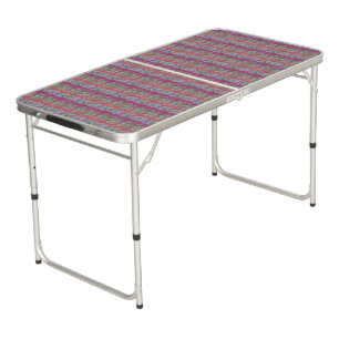 Pastel Abstract Art Beer Pong Table