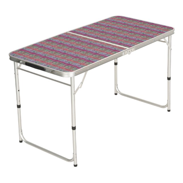 Pastel Abstract Art  Beer Pong Table (Angled)