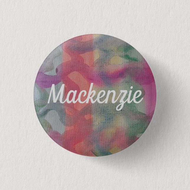 Pastel Abstract Art  Button (Front)