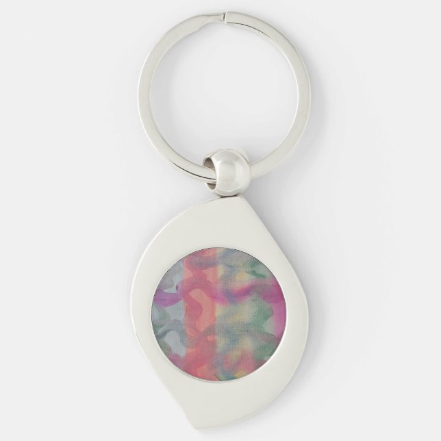 Pastel Abstract Art  Keychain (Front)