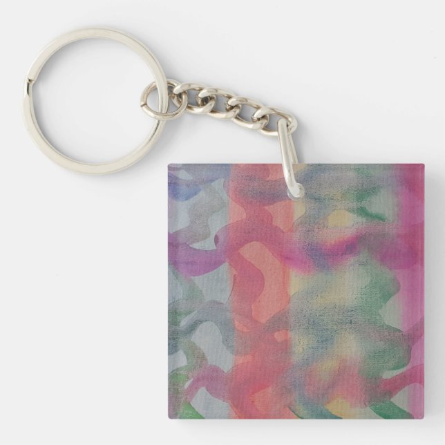 Pastel Abstract Art  Keychain (Front)