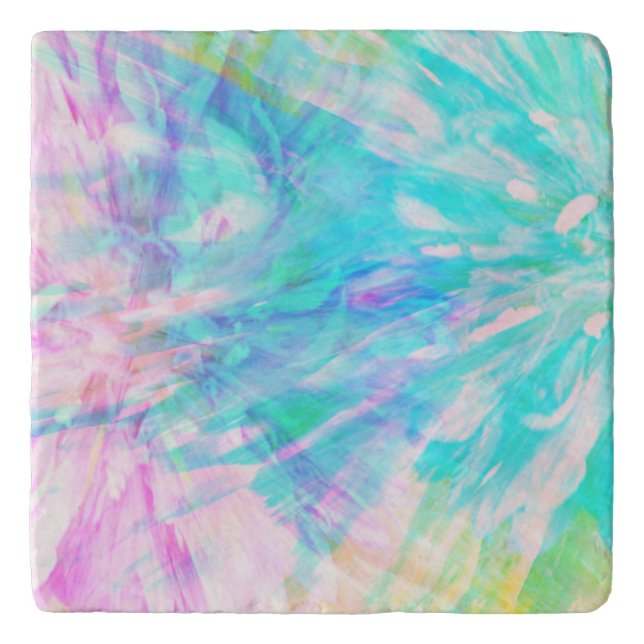 Pastel Abstract Art Marble Trivet (Front)
