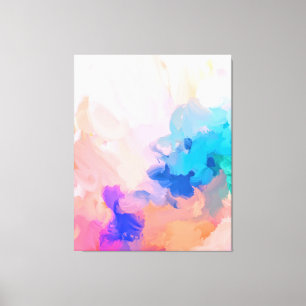 Pastel Abstract Art Modern Colorful Canvas Print