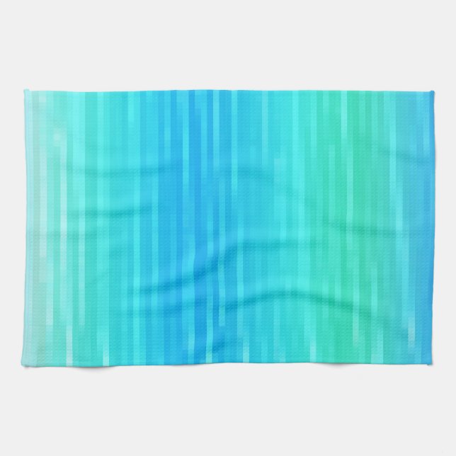Pastel Abstract Art Teal Turquoise Blue Green Towel (Horizontal)