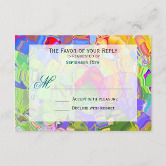 Pastel Abstract Art Wedding RSVP Response Cards
