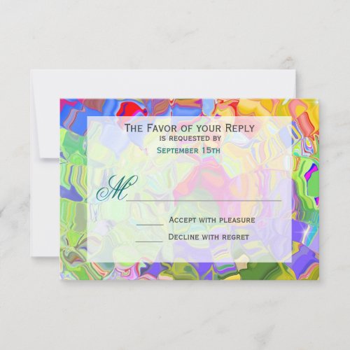 Pastel Abstract Art Wedding RSVP Response Cards