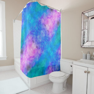 Pastel Abstract Blue, Pink, aqua Shower Curtain