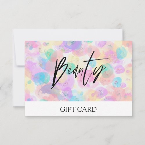  Pastel Abstract BubblesTrendy BEAUTY GIFT CARD