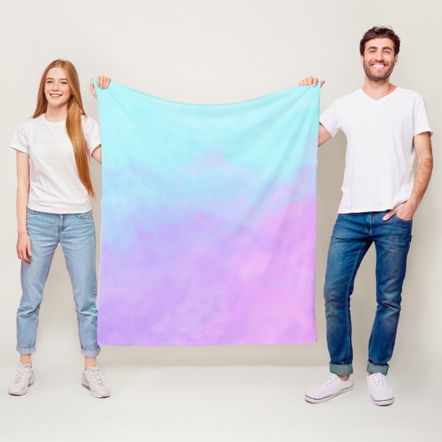 Pastel Abstract Clouds Fleece Blanket (In Situ)