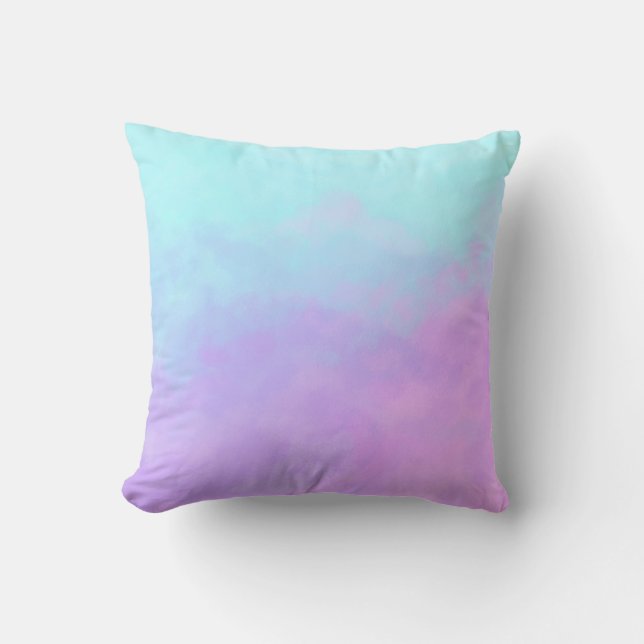 Pastel Abstract Clouds Throw Pillow (Front)