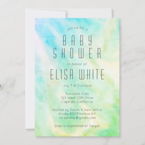 Pastel Abstract Elegant Chic CUSTOM BABY SHOWER Invitation