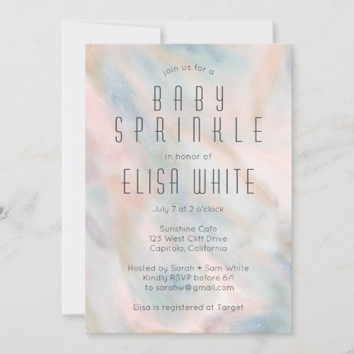 Pastel Abstract Elegant Chic CUSTOM BABY SPRINKLE Invitation