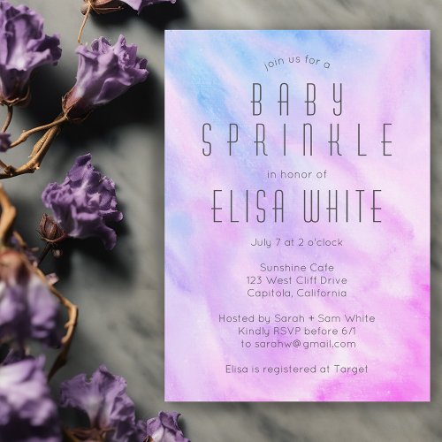 Pastel Abstract Elegant Chic CUSTOM BABY SPRINKLE Invitation