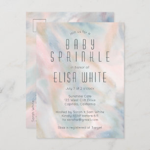 Pastel Abstract Elegant Chic CUSTOM BABY SPRINKLE Invitation Postcard