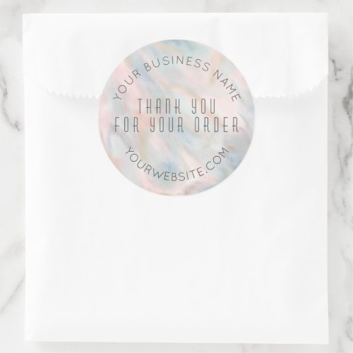Pastel Abstract Elegant CUSTOM Order Thank You Classic Round Sticker