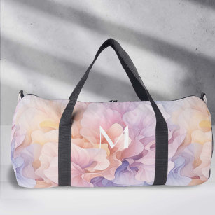 Pastel Abstract Flowers Pattern, Colorful Dance Duffle Bag