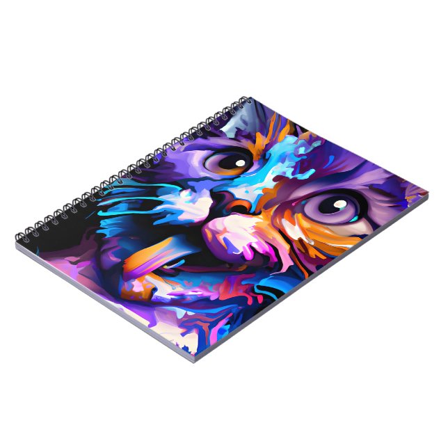 PASTEL ABSTRACT FUNNY CAT  NOTEBOOK (Left Side)