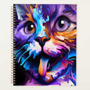 PASTEL ABSTRACT FUNNY CAT PLANNER