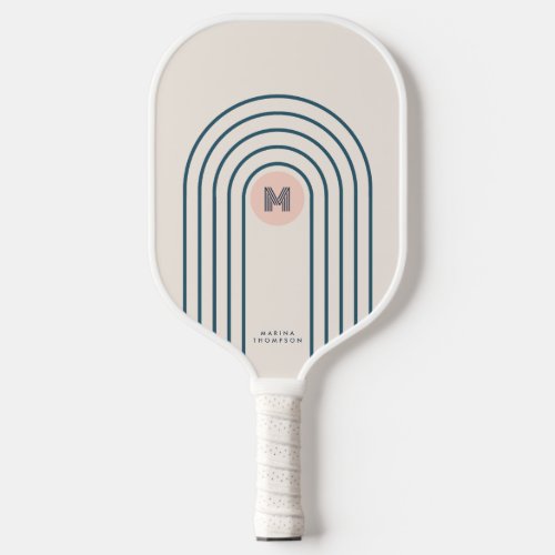 Pastel Abstract Geometric Lines Arches  Pickleball Paddle