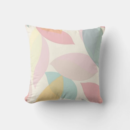 Pastel Abstract Geometric Pattern Colorful Throw Pillow