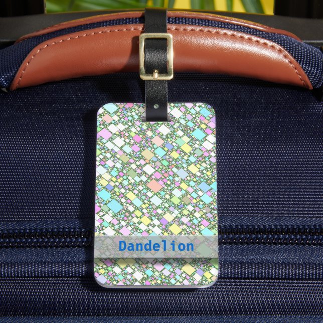 Pastel Abstract Geometric Pattern Custom Name Luggage Tag (Front Insitu 2)