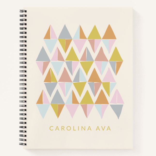 Pastel Abstract Geometric Pattern Personalized  Notebook (Front)