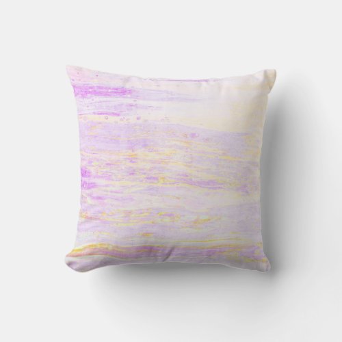  Pastel Abstract Lavender Yellow Brush Strokes Throw Pillow