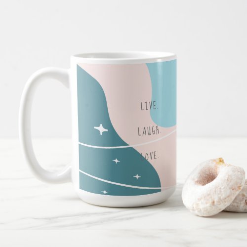 Pastel Abstract Live Laugh Love Coffee Mug