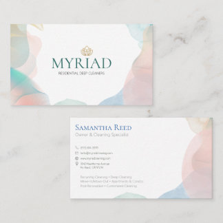 Pastel Abstract Luxury House Cleaner Business Card