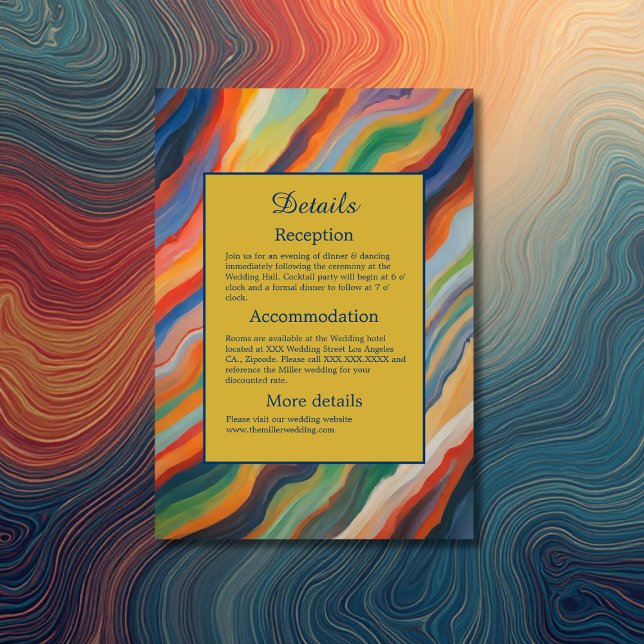 pastel abstract marble african destination wedding enclosure card (Creator Uploaded)