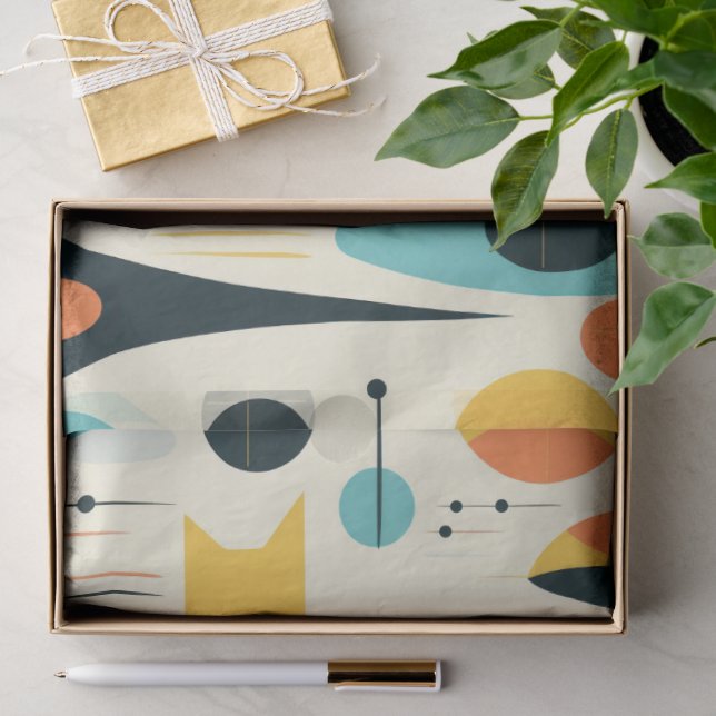 Pastel Abstract Mid-Century Pattern Tissue Paper (Gift)