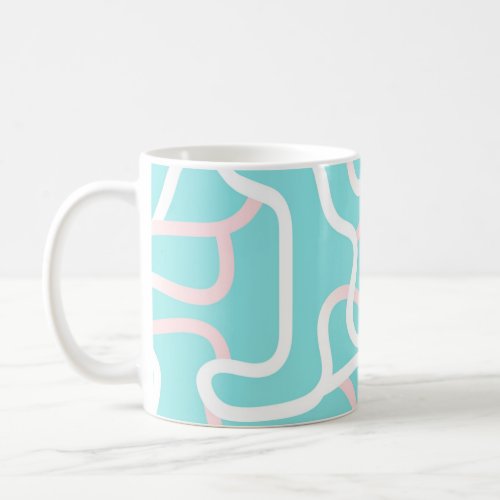 Pastel Abstract Minimalist Pink Blue Mint color Coffee Mug