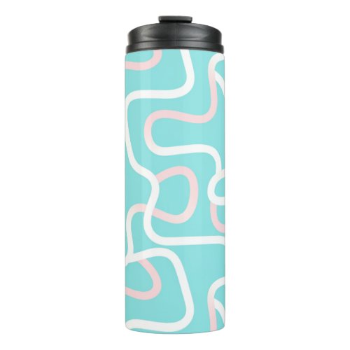 Pastel Abstract Minimalist Pink Blue Mint color Thermal Tumbler