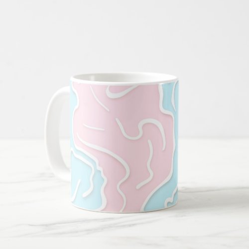 Pastel Abstract Minimalist Pink light Blue color Coffee Mug