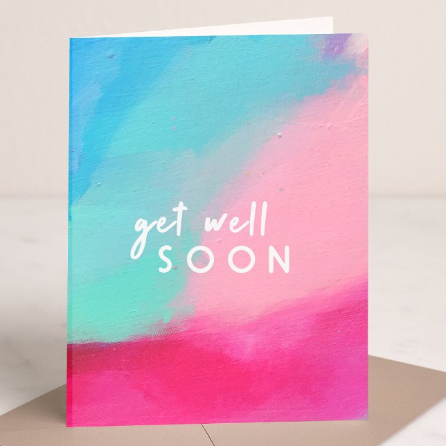 Pastel Abstract | Modern Art Elegant Get Well Soon Card (Creator Uploaded)