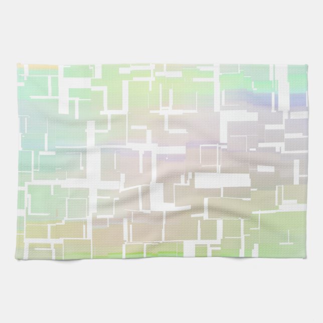 Pastel Abstract Multicolored Pattern Kitchen Towel (Horizontal)