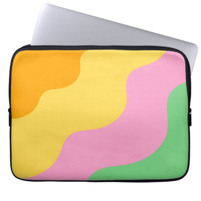 Pastel Abstract Pattern Laptop Sleeve (Front)