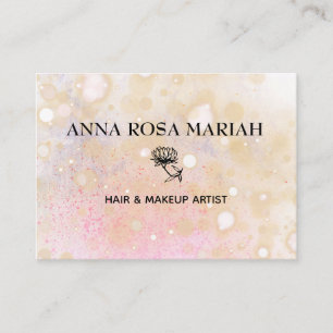 *~* Pastel Abstract Pink Peach Flower Lotus Business Card