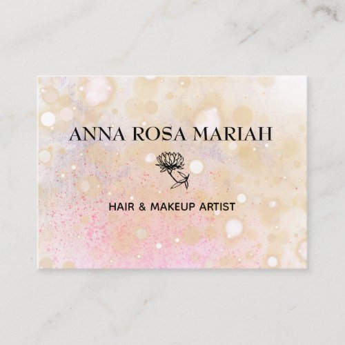 Pastel Abstract Pink Peach Flower Lotus Business Card