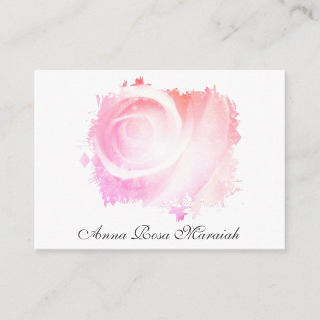 *~* Pastel Abstract PINK ROSE Business Card (Front)