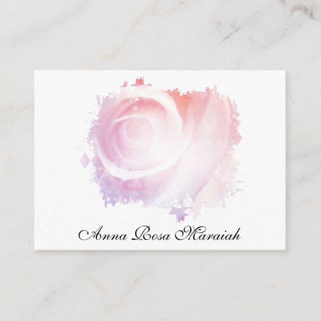 *~* Pastel Abstract Pink ROSE Business Card (Front)