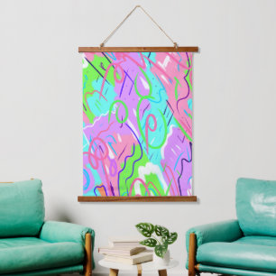 Pastel Abstract Pop Art Hanging Tapestry