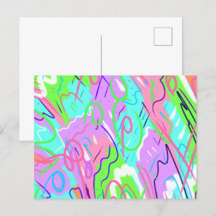 Pastel Abstract Pop Art  Postcard