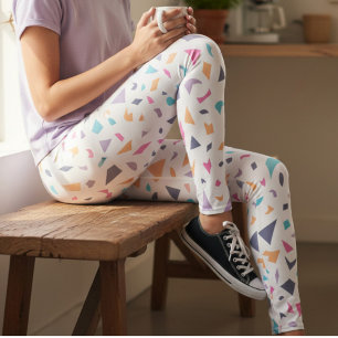 Pastel Abstract Print Activewear Leggings
