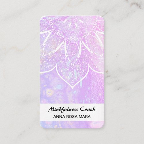  Pastel Abstract QR code Mandala Foil AP2 Business Card