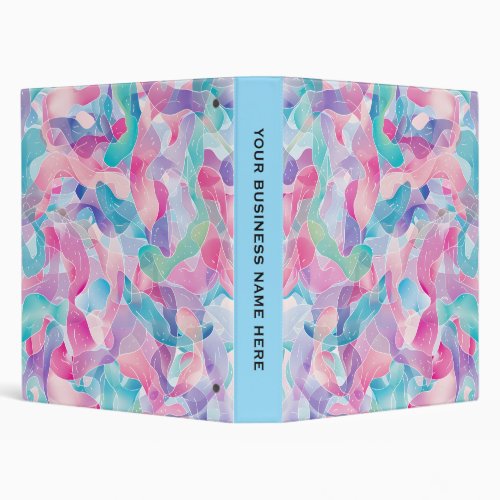 Pastel Abstract Ribbon Pattern 3 Ring Binder