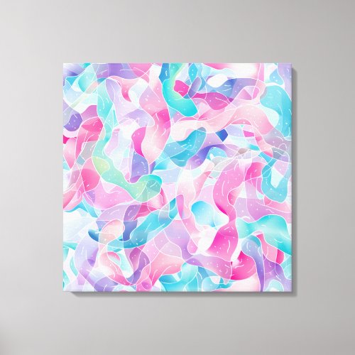 Pastel Abstract Ribbon Pattern Canvas Print
